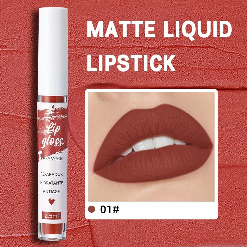 Matte Liquid Lipstick Rose Red Lip Glaze Makeup Moisturizing Waterproof Durable Lip Mud Non-stick Cup Lip Gloss Korean Makeup