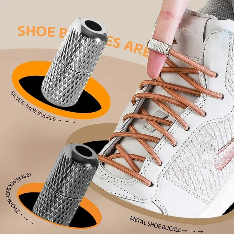 New Elastic Laces Sneakers Tennis Round Shoe laces Without ties Kids Adult Rubber Bands No Tie Shoelace Shoe Accessories