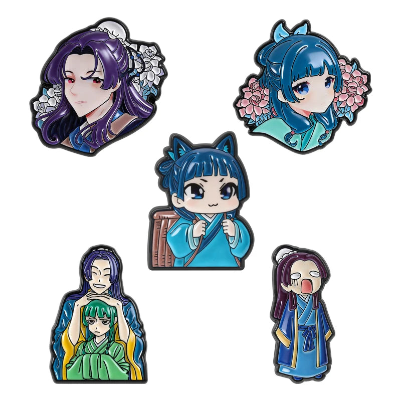Maomao Light Novel Brooch Enamel Pins  Cute Japanese Anime Cartoon Character Brooches Lapel Badge Jewelry Gift for Fans Friends