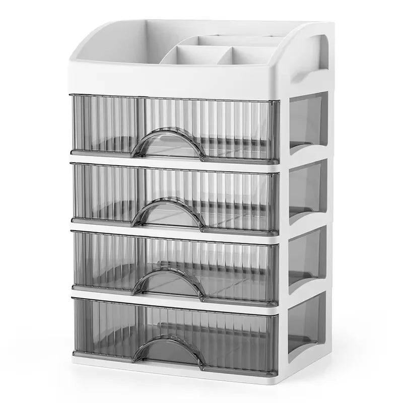 New 5-Layer Drawer Cosmetic Storage Box Multi Layer Makeup Organizer Dressing Table Office Desk Sundries Storage Cabinet