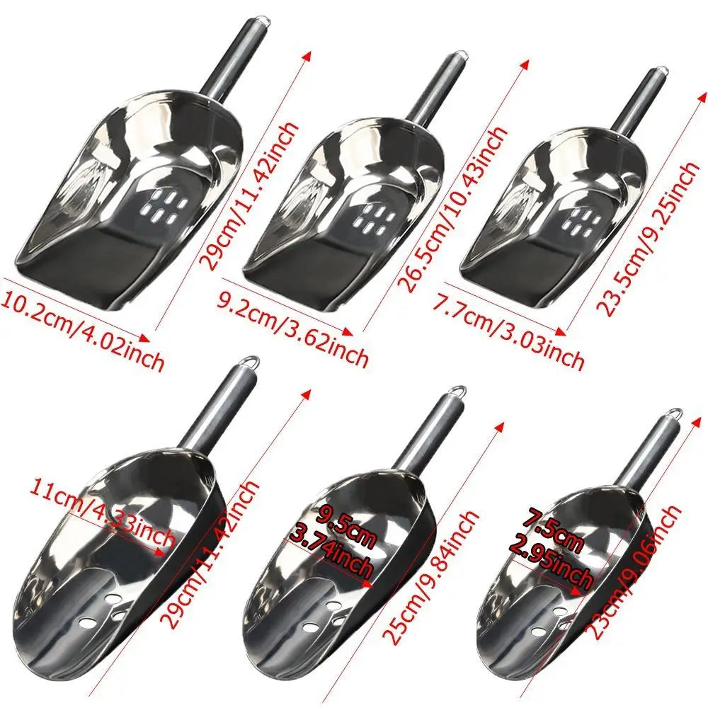 High Quality Stainless Steel Ice Scoops Kitchen Gadget Durable Bar Ice Scoop Easy to Clean Smooth Ice Shovel for Grain
