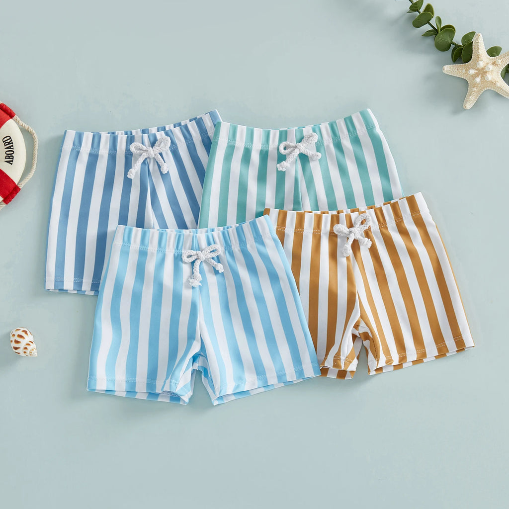 Citgeett Summer Kids Baby Boys Swim Trunks Stripes Print Elastic Waist Beach Shorts Shorts Clothes