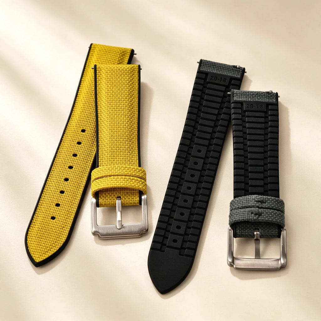 Sailcloth Rubber Strap 18 19 20 21 22mm Sailcloth Nylon Quick Release Band Universal Silicone Bracelet For Cartier Seiko Omega