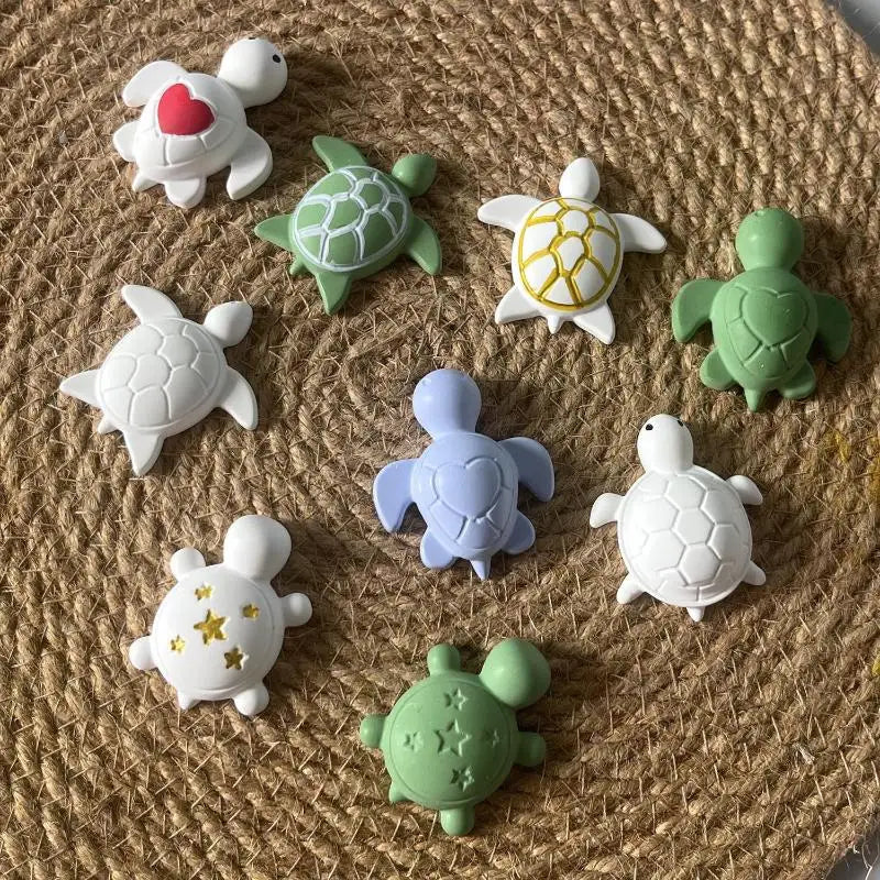 Four Turtles Plaster Silicone Molds DIY Heart Star Texture Shell Ornaments Epoxy Resin Mould Scented Animal Candle Soap Mold
