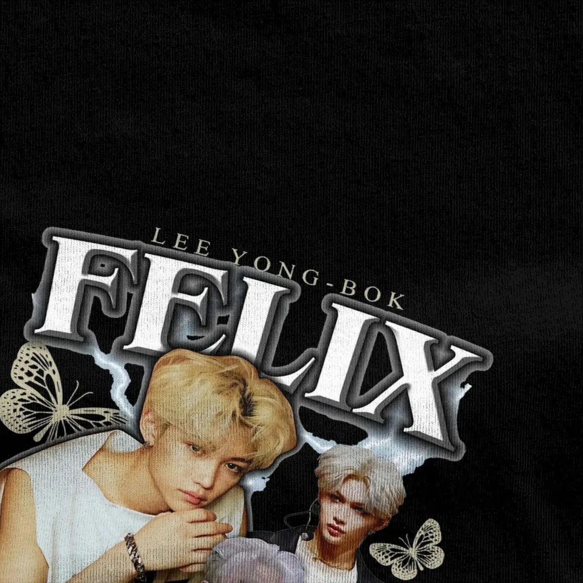 Men FELIX Korean Kpop Singer T Shirts Idol Cotton Clothing Summer Vintage Short Sleeve T-Shirt O Neck Harajuku Tshirt