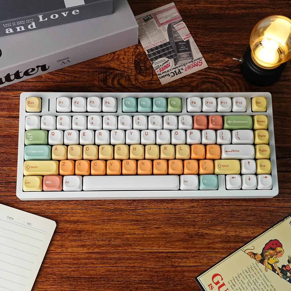 Moa Candy House PBT Keycaps 7U Alice Layout Space Keys Big Set Compatible with ANSI Russian Korean ISO Spanish German French ABN