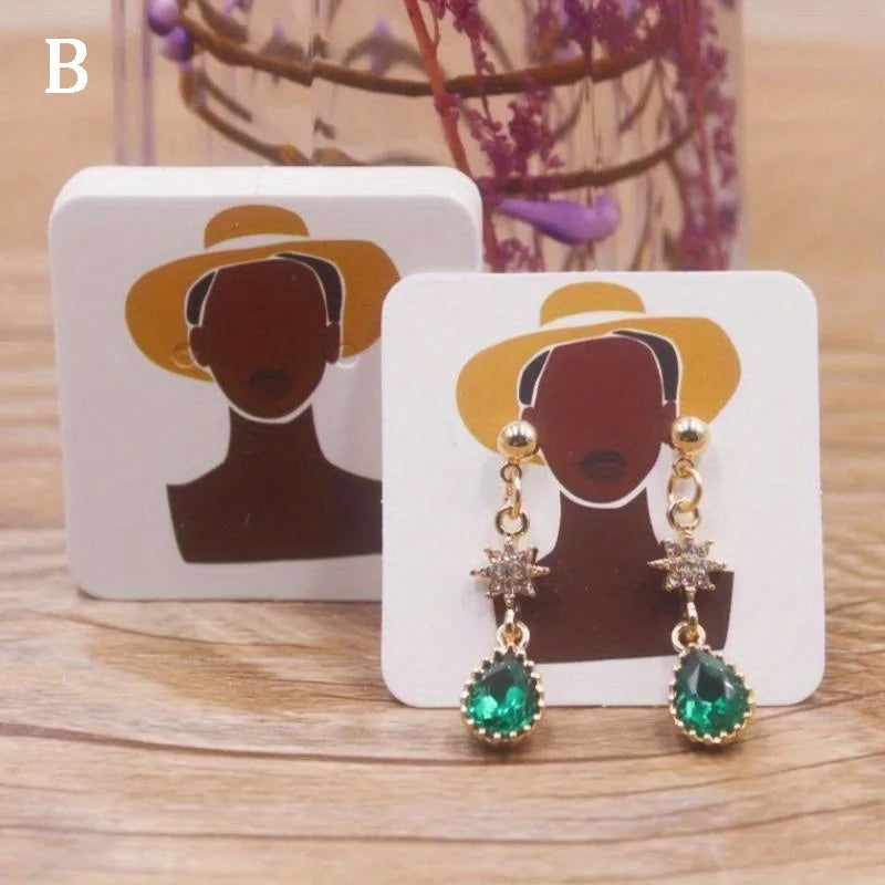 Earring Cards for Display 100 Pcs Kraft Paper Earring Display Cards Ear Studs Supplies Jewelry Holder