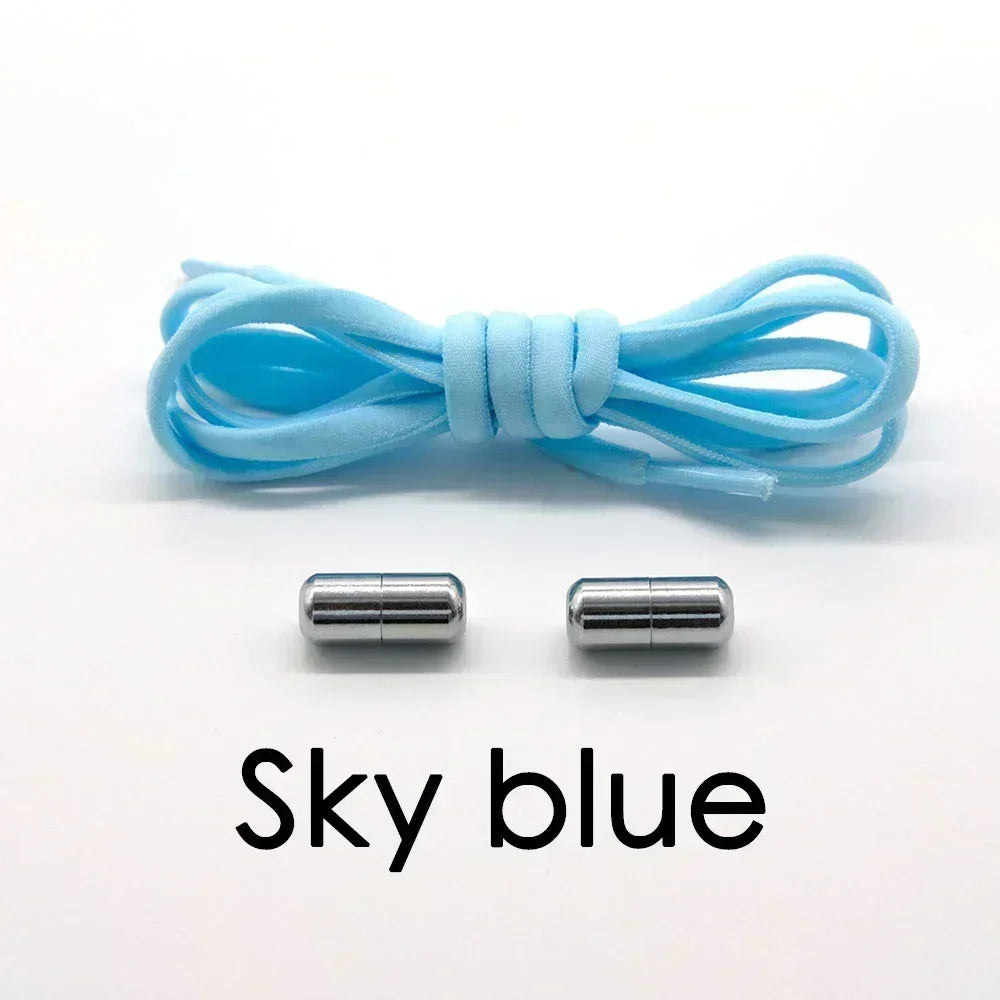 1 Pair Elastic Shoe Laces Semicircle No Tie Shoelaces for Kids and Adult Sneakers Shoelace Quick Lazy Metal Lock Laces Shoe Rope