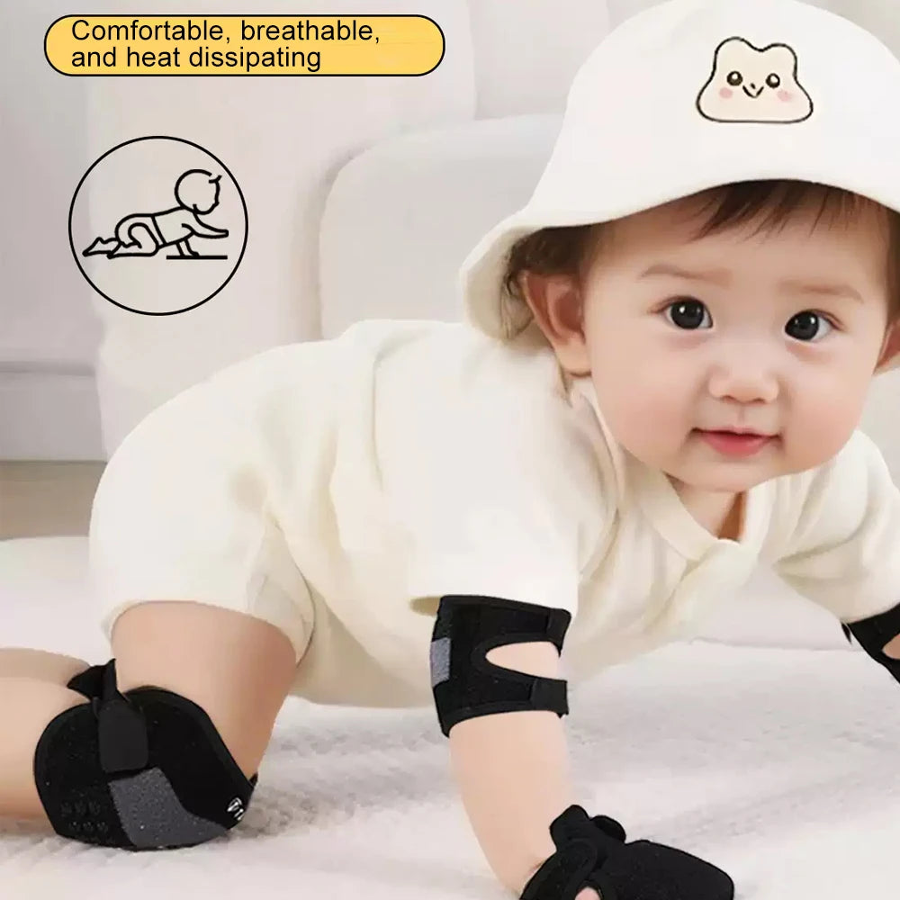 1Pair Baby Elbow Knee Pads for Crawling Adjustable Knee Pads Toddler Crawler Knee Elbow Protector for Infant Girl Boy Crawling
