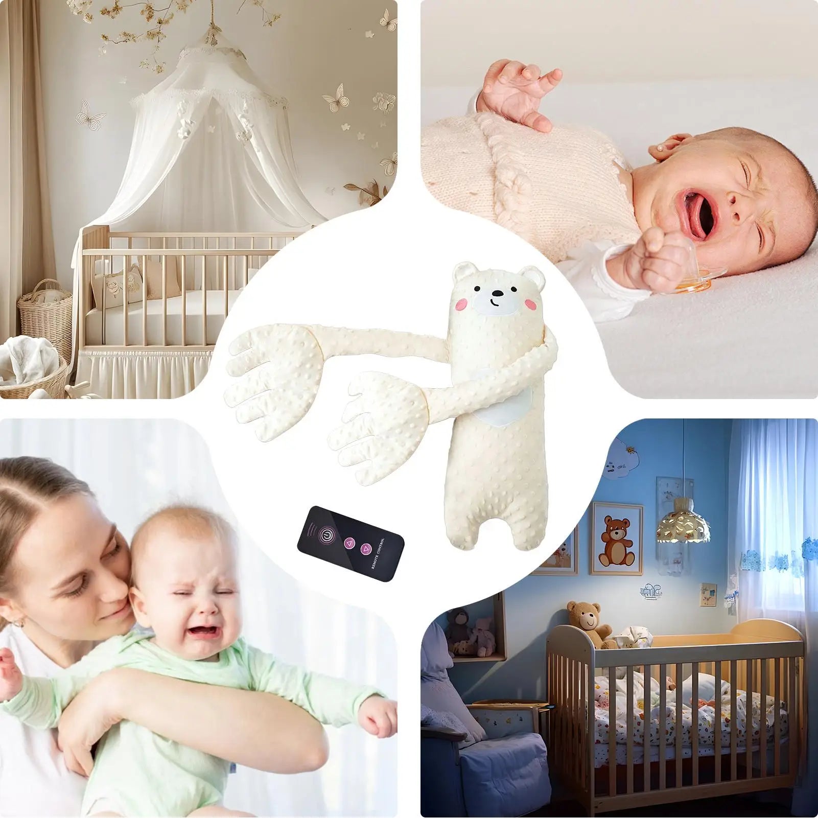 Patting Hand for Baby Sleep Patting Sleeping Pillow Baby Back Patter for Sleep Remote Control Animal Shape Nursery Decor Startle