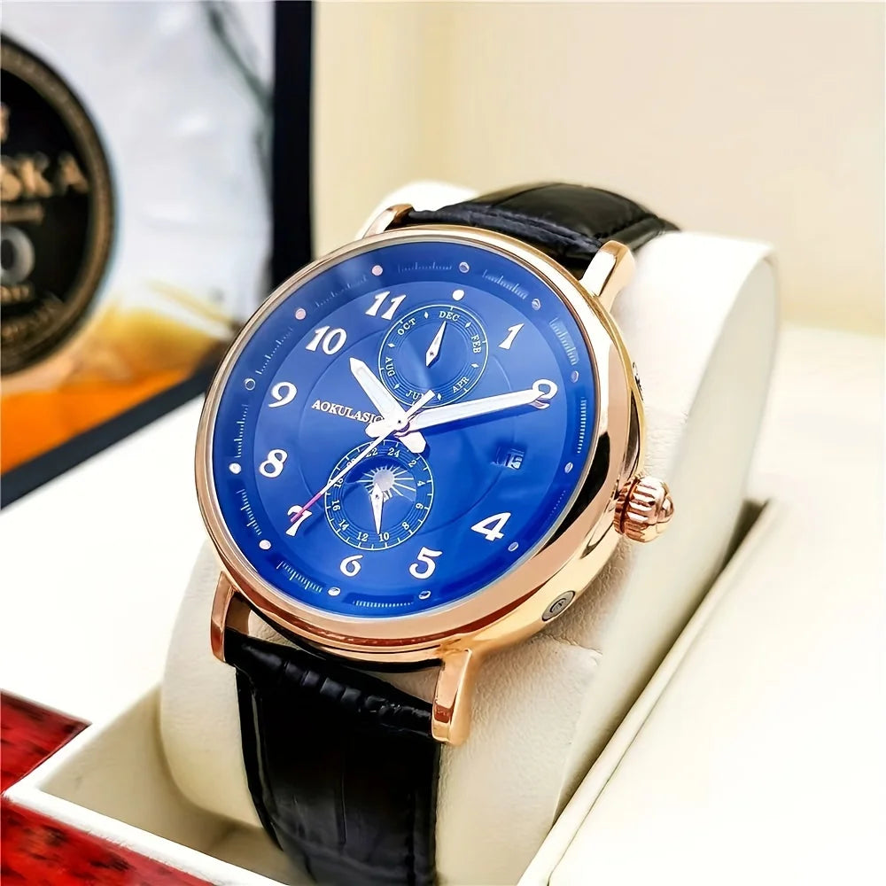 High-End Luxury Men's Mechanical Watch, Fully Automatic Skeleton Design, Fashionable Business Casual Niche Versatile Stylish Trendy Men's Wristwatch, Best-Selling Watch, Top Choice for Men's Gifts, Brand Name Watch, Preferred