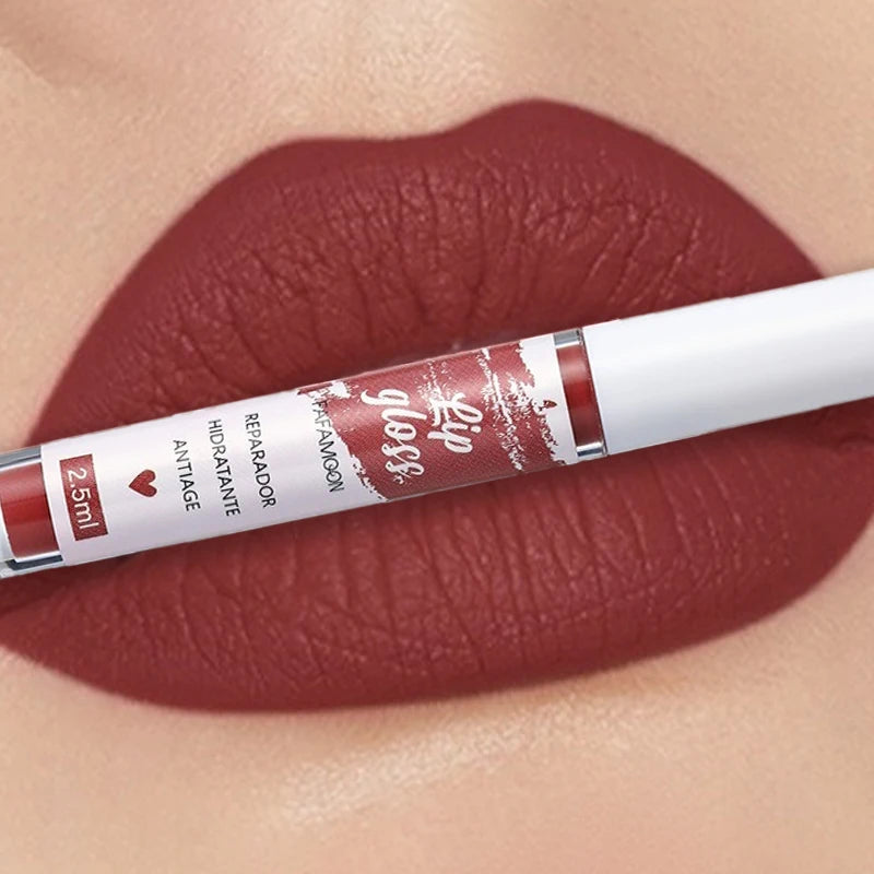 Matte Liquid Lipstick Rose Red Lip Glaze Makeup Moisturizing Waterproof Durable Lip Mud Non-stick Cup Lip Gloss Korean Makeup