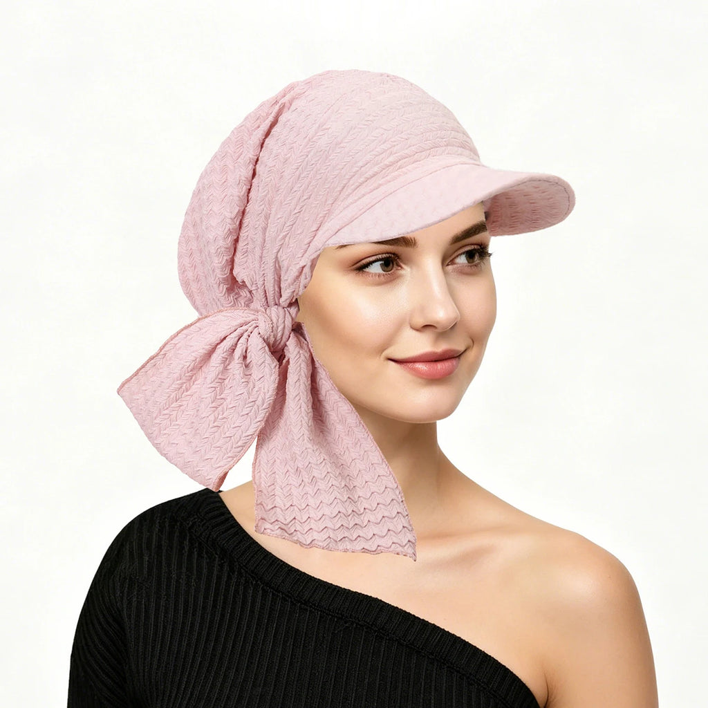 2026 New Women Solid Color Turban Hat Outdoor Brim Sunshade Hats Curved Hat Baseball Cap Sun Hats Headscarf Scarf Femme