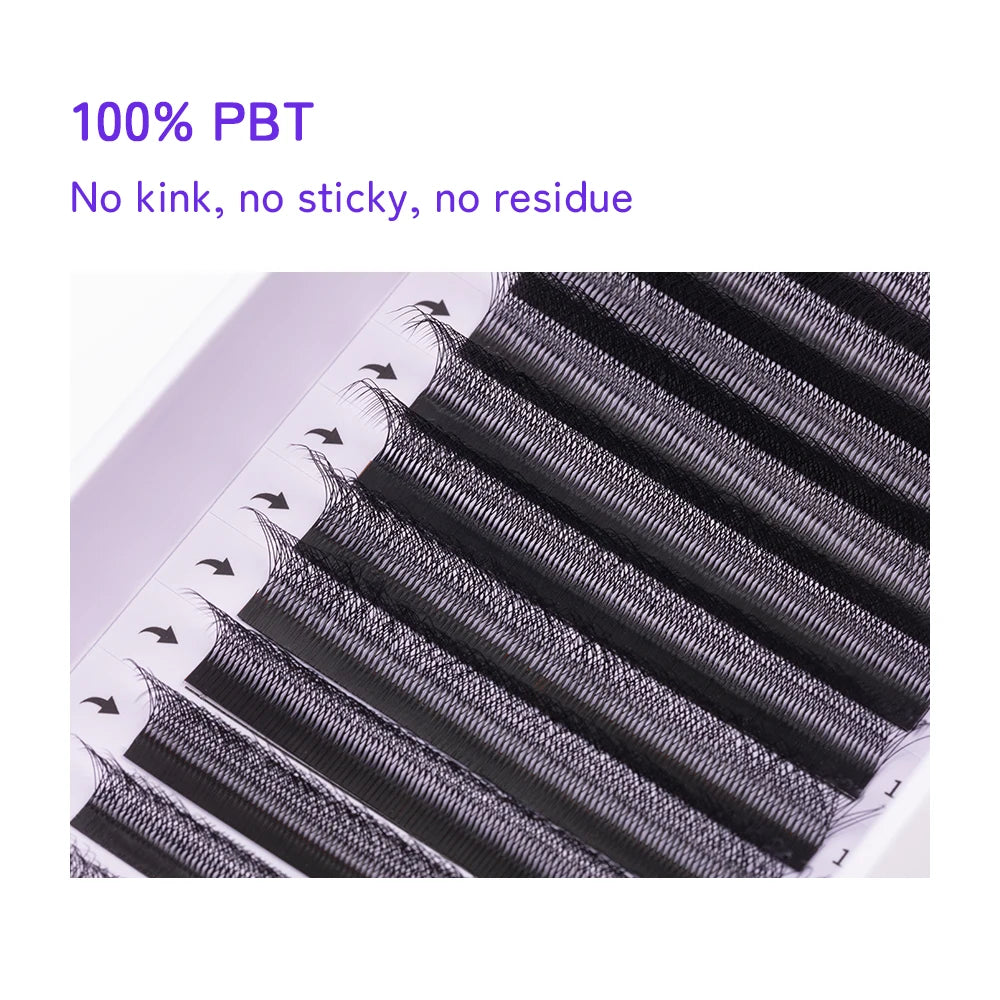 LUKATME 5D W Eyelash Extensions C/D Curl 8-15mm W Shaped 5D Fans False Lashes Mega Volume 5D Eyelash for Makeup