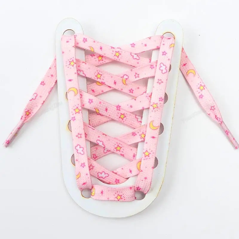 1Pair Print Shoelaces for Sneakers Quality Fabric Flat Shoe laces Fashion Girl Laces for Shoes width 0.8cm 120/140/160CM