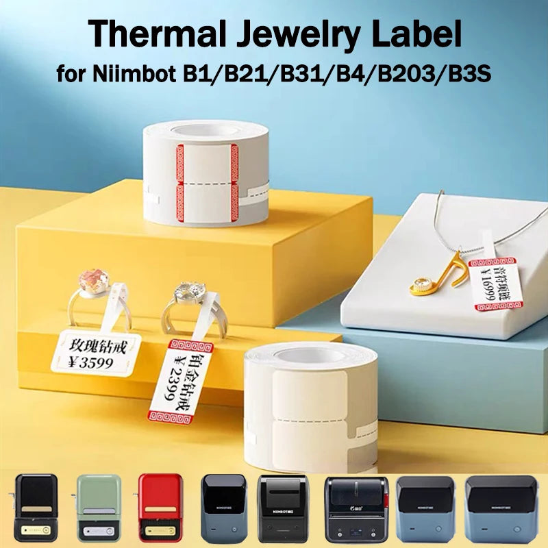 Niimbot Thermal Jewelry Label for B1 B21 B31 B4 B3S B203 Printers Waterproof Ornaments Glasses Sticker Accessories Price Tag