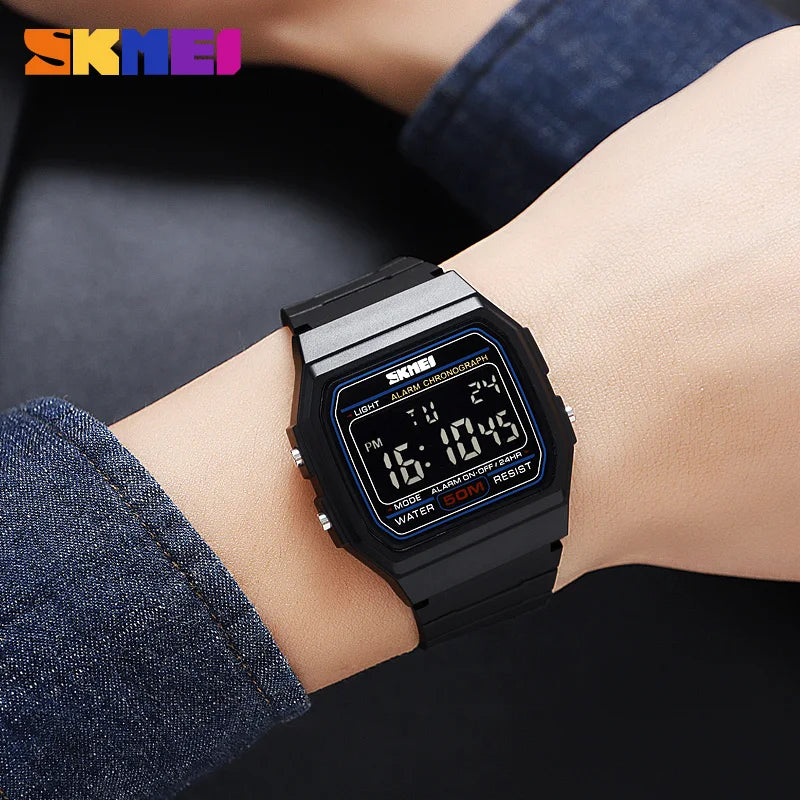 SKMEI 2042 Fashion Sports Black Watch for Men Chrono Military LED Display Mens Digital Wristwatches Date Week Clock reloj hombre