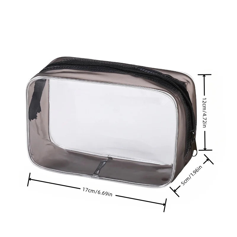 Transparent Cosmetic Bag, Clear Makeup Organizer Pouch for Toiletries, Portable Storage Bag for Travel & Gift（4pcs）