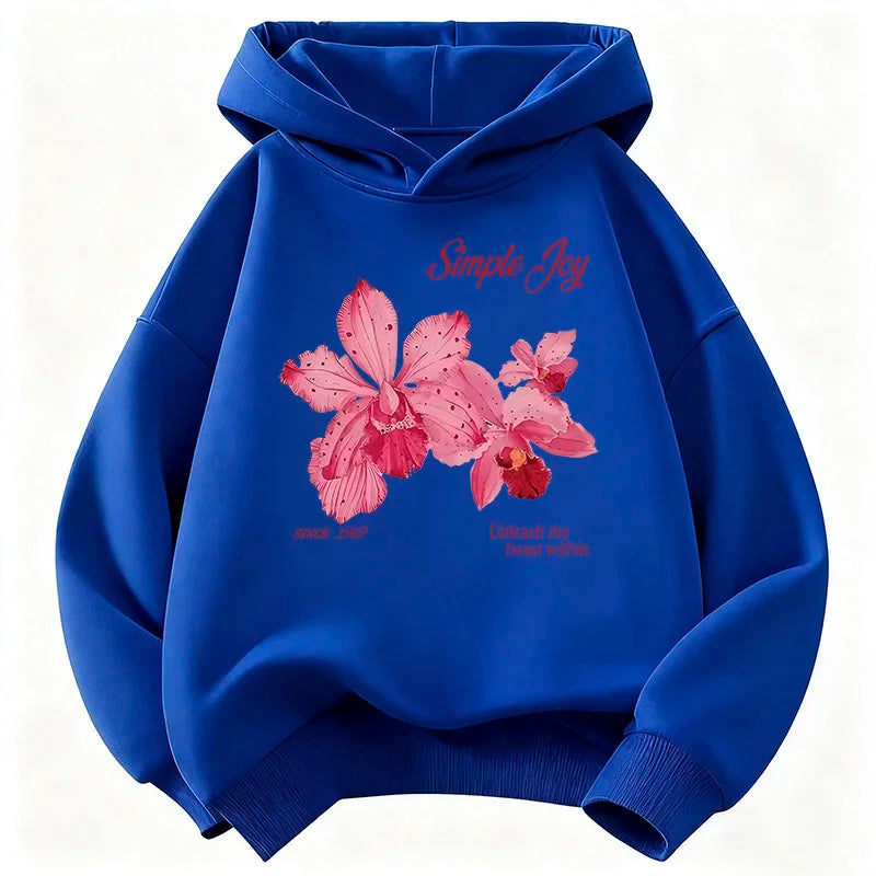 Graphic Pullover Flower Design Hooded Kids Children's Sweatshirt Cute Hoody for Boys Girls Spring Casual Hoodies