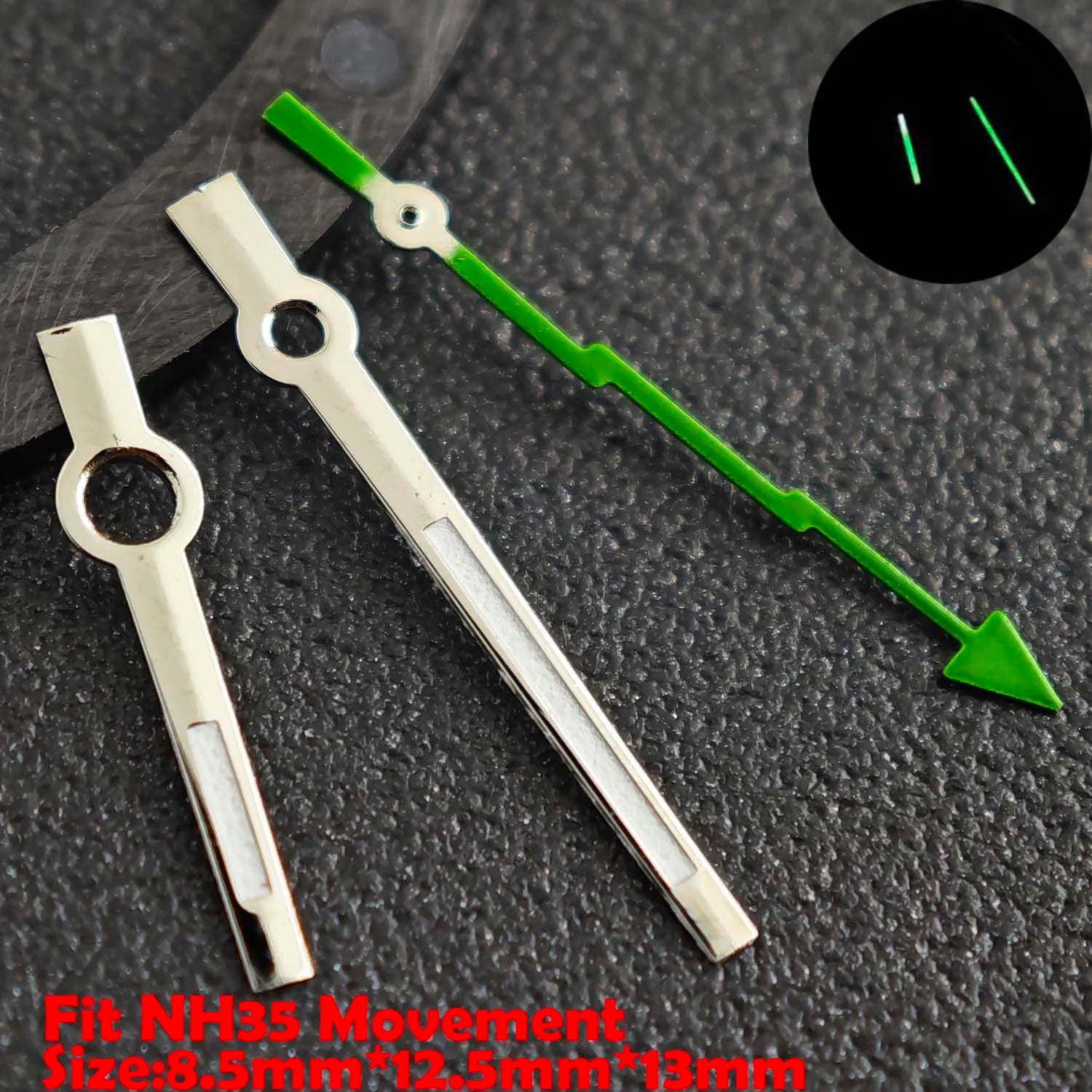 NH35 Hands Watch Hand Suitable for NH35/NH36/NH38/NH72 Movements, Green/Blue-Green Luminous Watch Hands, Replacement Part