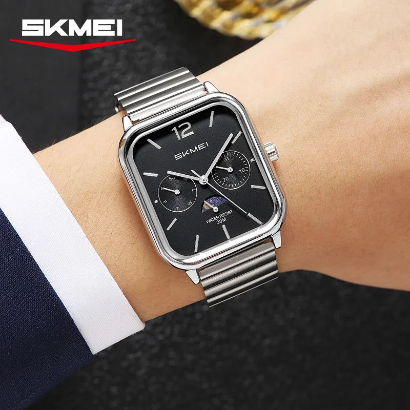 SKMEI 2509 New Casual Simple Quartz Watch Men's Luxury Business Waterproof Calendar Week Exquisite Watch relógios masculino