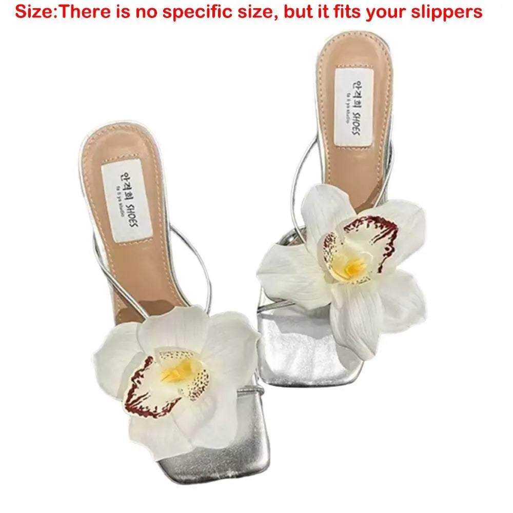 1 Pair Simulation Coloful Thai Fairy Butterfly Flower Shoe Buckles Personalized Design Butterfly Orchid Simulation Buckles Decor