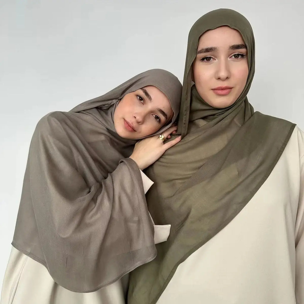 Fashion Modal Hijab Rayon Cotton Shawls Muslim Hijabs For Women Plain Scarf Big Size Headscarf Islamic Turban Headband 190*85cm