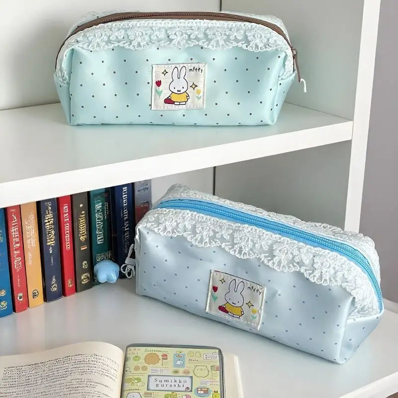 Miffy Kawaii Large capacity pencil case student stationery bag cartoon makeup storage bag Cute Gift Toy
