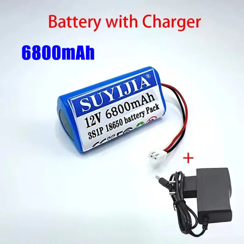 New Original 12V 3S1P Battery 6800mAh 12.6v 11.1v 18650 Lithium-ion Battery Pack Rechargeable Battery for CCTV Camera Fascia Gun