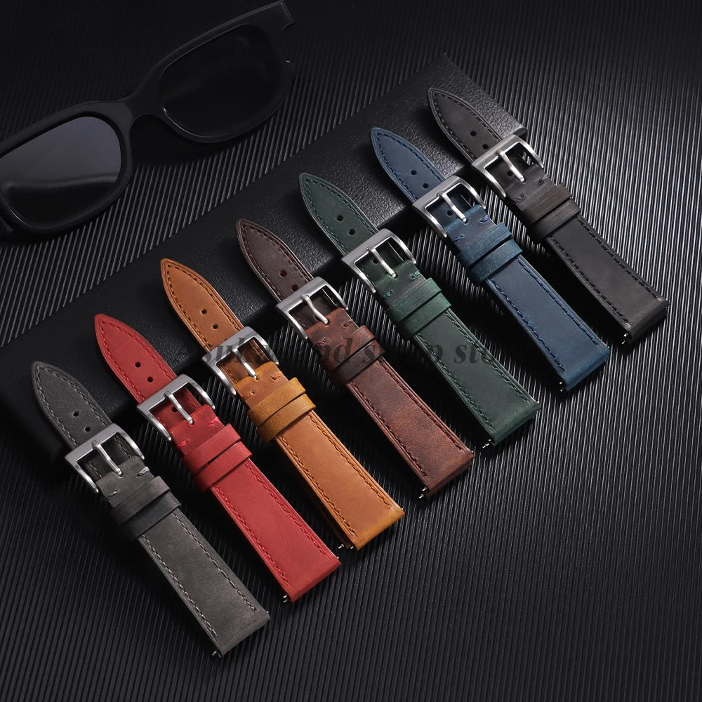 18mm Quick Release Vintage Leather Straps for Casio Mod Kit for F-91W W-800H SGW400 F84 F105/108 A158/168 AE1200/1300 Bracelets