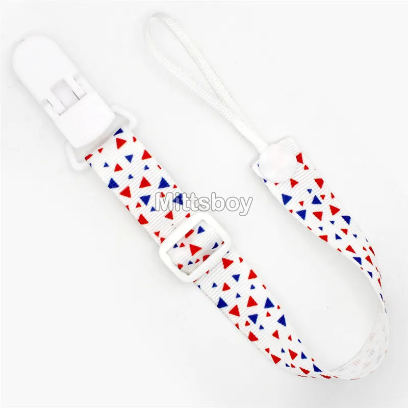 Fixed Button Baby Pacifier Clips Chains Ribbon Dummy Soother Holder Chains Anti-drop Buckle Strap for Pacifier Baby Feeding Gift