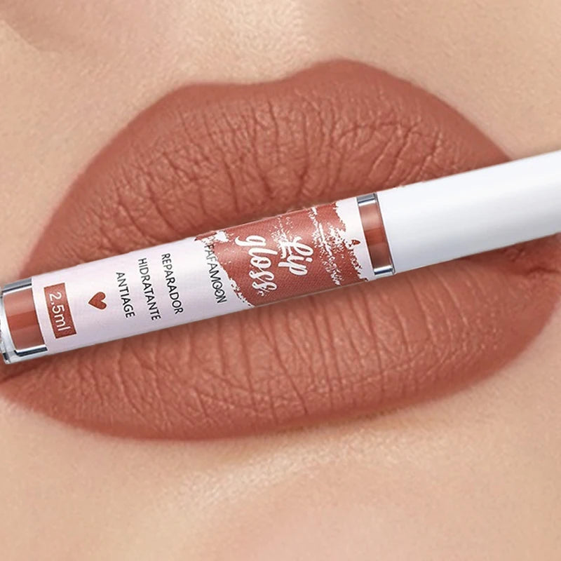 Matte Liquid Lipstick Rose Red Lip Glaze Makeup Moisturizing Waterproof Durable Lip Mud Non-stick Cup Lip Gloss Korean Makeup