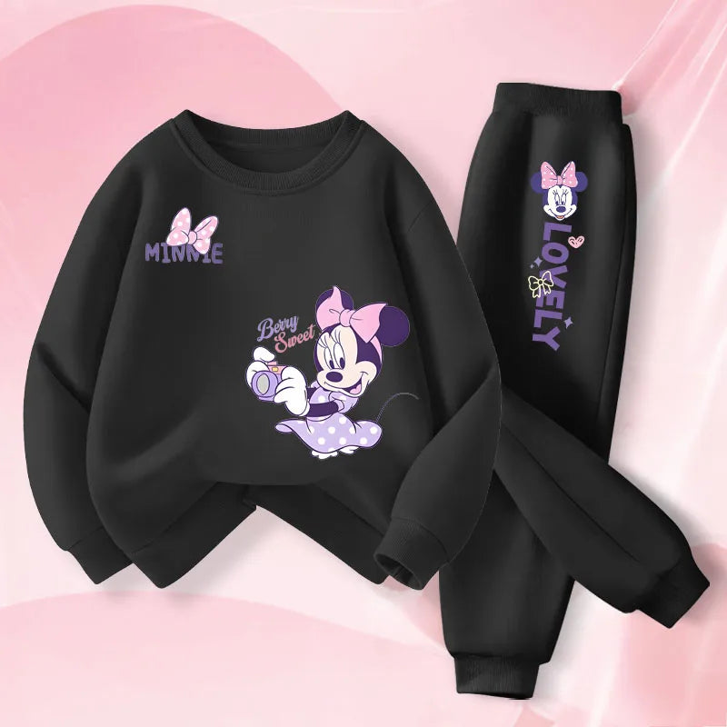 Children's Spring Autumn Long Sleeve Clothing Girls Pullover Long Pant Two Piece Sets Cartoon Printed Kids 2pcs Sets Tracksuit