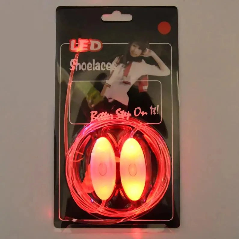 LED Sport Shoelaces Night Luminous Shoelaces Glow Shoe Strings Round Flash Light Shoelaces for Women Men No Tie Lazy Shoe Laces