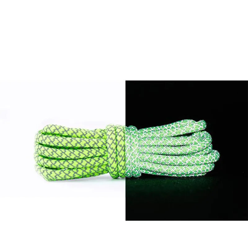 1 Pair Reflective Shoelaces Top Quality Round Rope Sports Shoe Laces Boots and Sneaker Shoelace Multi-color Length 120cm