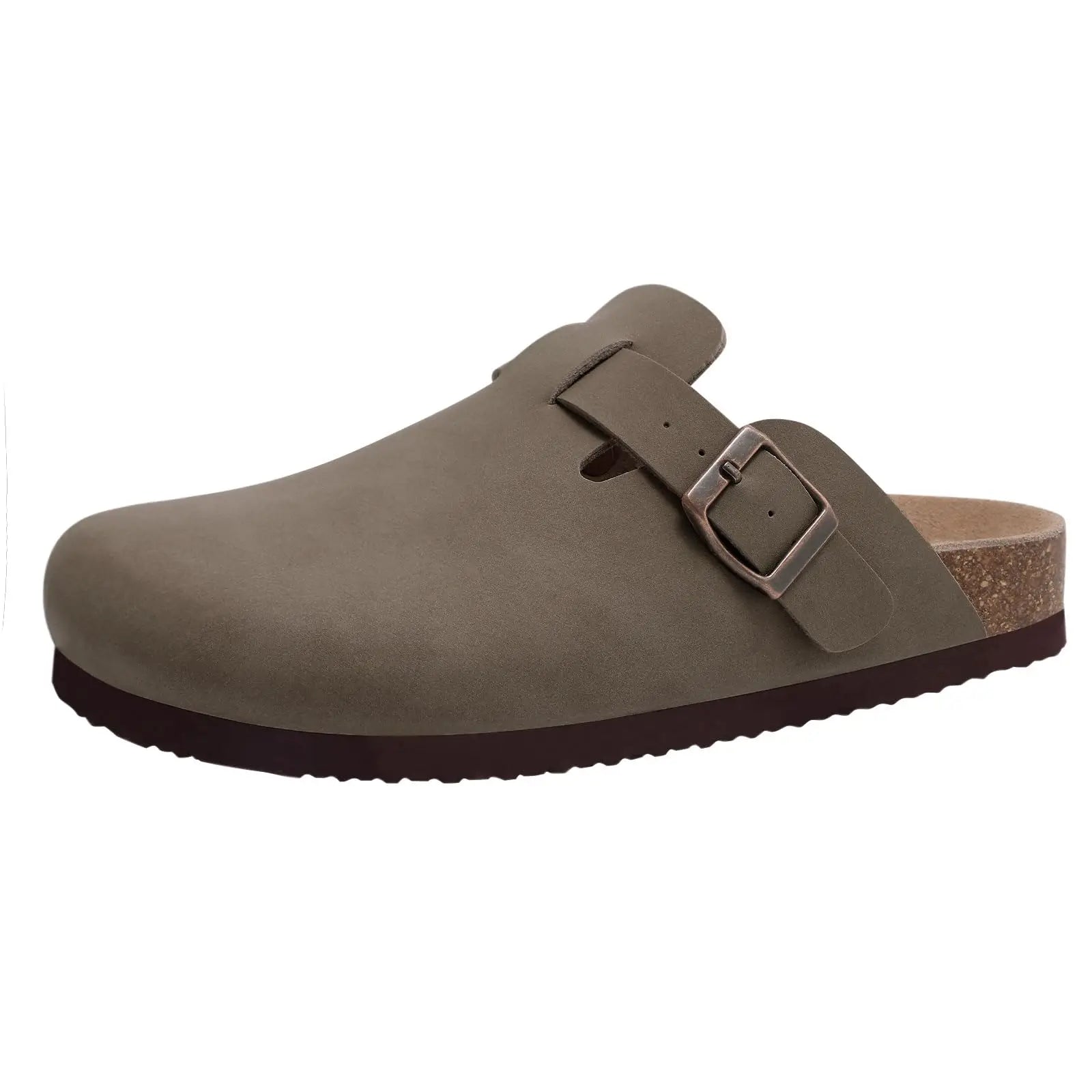 Crestar Women Genuine Suede Clogs Fashion Cow Leather Slippers New Color Soft Cork Footbed Mules Potato Shoes with Arch Support