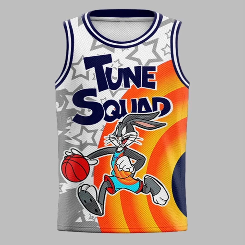 52TOYS Summer New Retro Bugs Bunny # 1 Hot Basketball Jersey Kids Adult Oversized Breathable Speed Drying Sports Tank Top