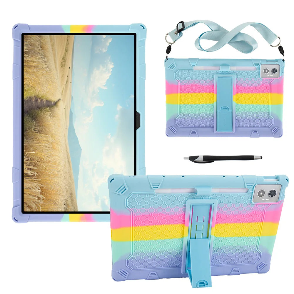 For Lenovo Xiaoxin Pad Pro 12.7 2025 Case Thickened Anti-drop Soft Silicone Stand Funda TB375FC/TB373FU 12.7" Kids Tablet Cover