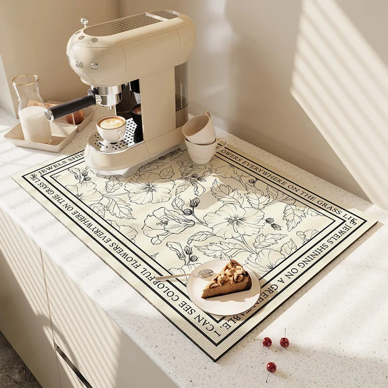 Super Antiskid Large Kitchen Absorbent Draining Mat Super Absorbent Draining Coffee Dish Drying Mat Quick Dry Bathroom Drain Pad