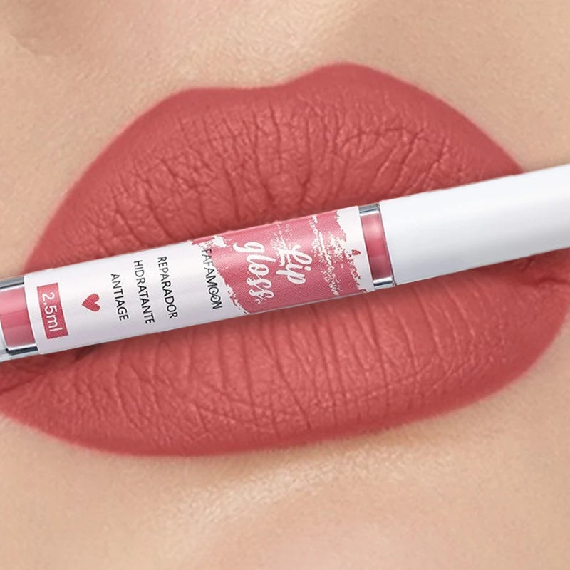 Matte Liquid Lipstick Rose Red Lip Glaze Makeup Moisturizing Waterproof Durable Lip Mud Non-stick Cup Lip Gloss Korean Makeup