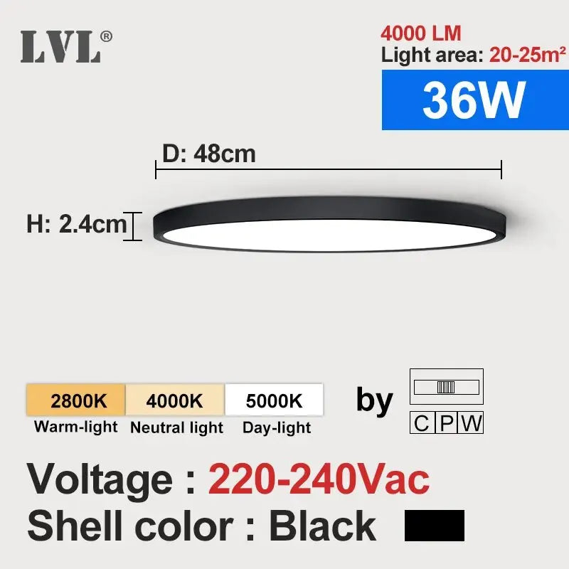 LVL LED Ceiling Light Wood Grain & White 3 in 1 Lighting Colors Home Lighting Kitchen Bedroom Bathroom Round Flush Ceiling Lamp