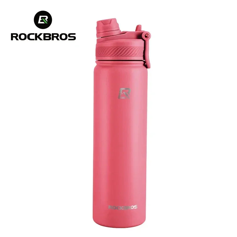 ROCKBROS Thermal Water Bottle Sports Water Bottle Non Slip Stainless Steel Cold And Hot Thermo Cup Cycling Hiking Equip
