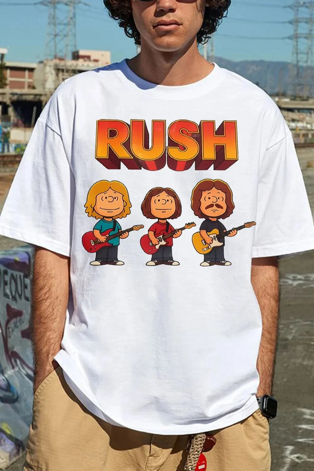 2026 Rush  Band TShirt Mens Womens Cotton Tees Summer Casual Short Sleeve Round Neck Clothing Loose Top Trend Unisex Tee
