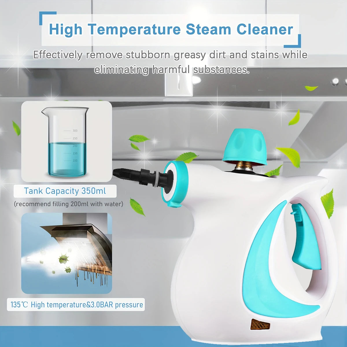 Portable Handheld Steam Cleaner Multifunctional Kitchen Range Hood Grease Remover Cleaning Machine Bathroom Cleaner for Car