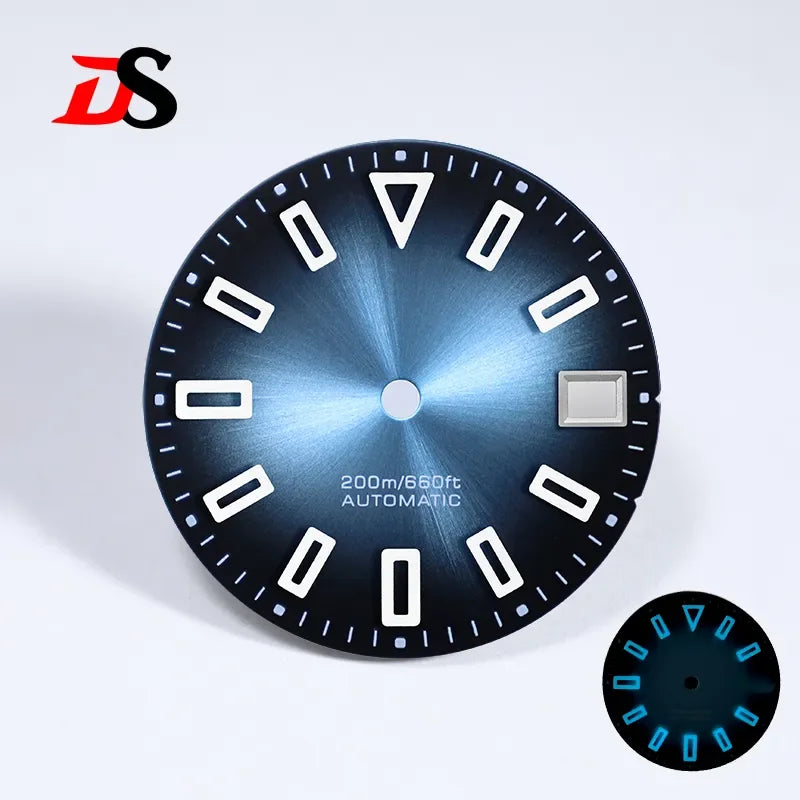 NH35 Dial Matte Dial Hollow Index 28.5mm BGW9 C3 Lume for NH35/NH34 Movement Custom Logo Watch Accessories