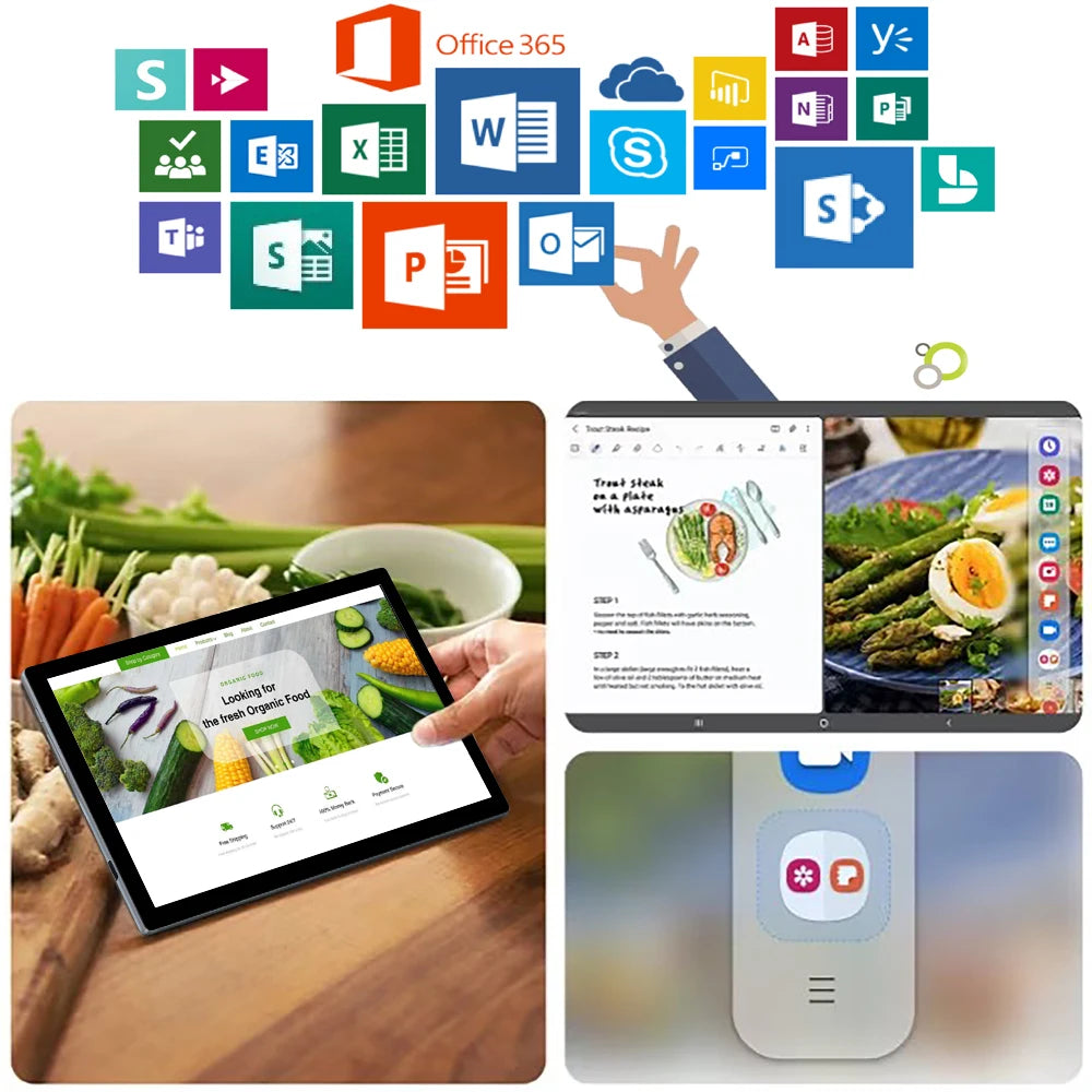 New 10.1 Inch Android Tablets Octa Core 8GB RAM 256GB ROM Google Play Dual SIM WiFi 4G LTE Network AI Speed-up Tablet PC