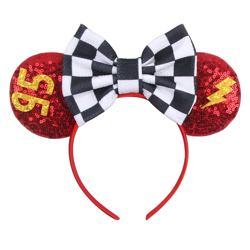 2025 New Style Mickey Minnie Ear Headband Sequin Bows Girl Adult Kids Halloween Party Cosplay Hair Accessories Princess Hairband