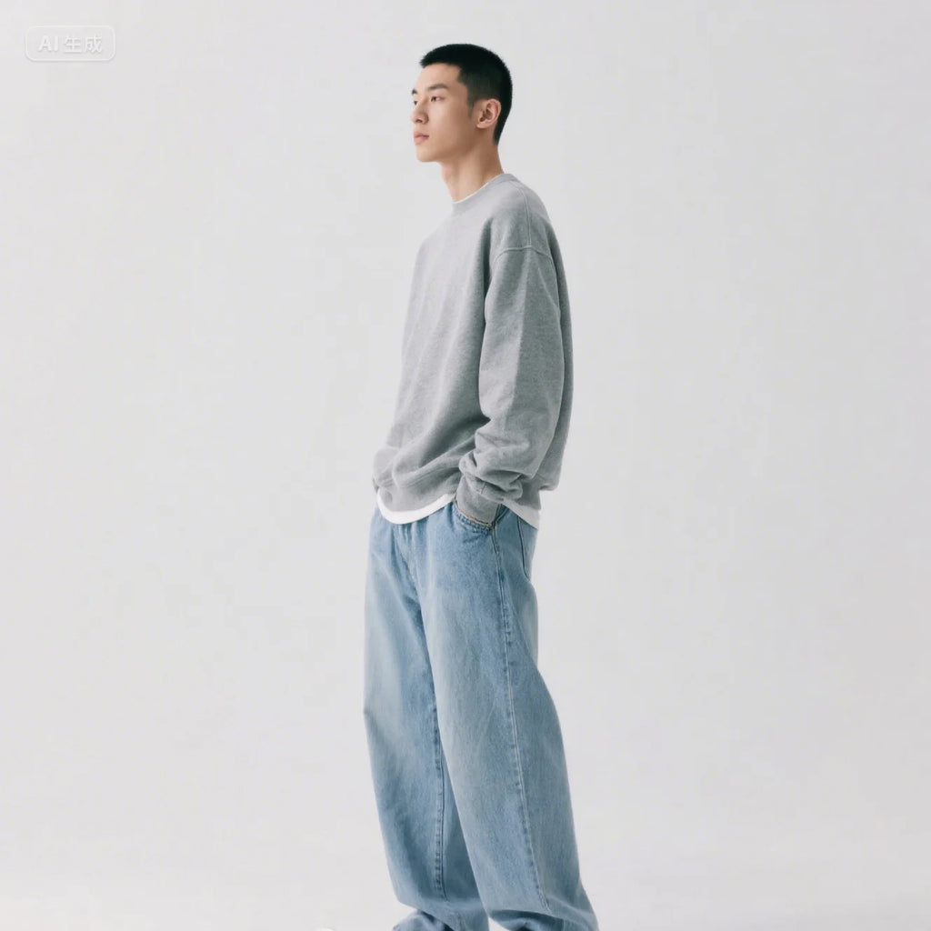 Mens Jeans Large Denim Jeans for Teens Trousers for Men Jean Baggy Pants Men's Fashion Man Male Streetwear Korean Men´s