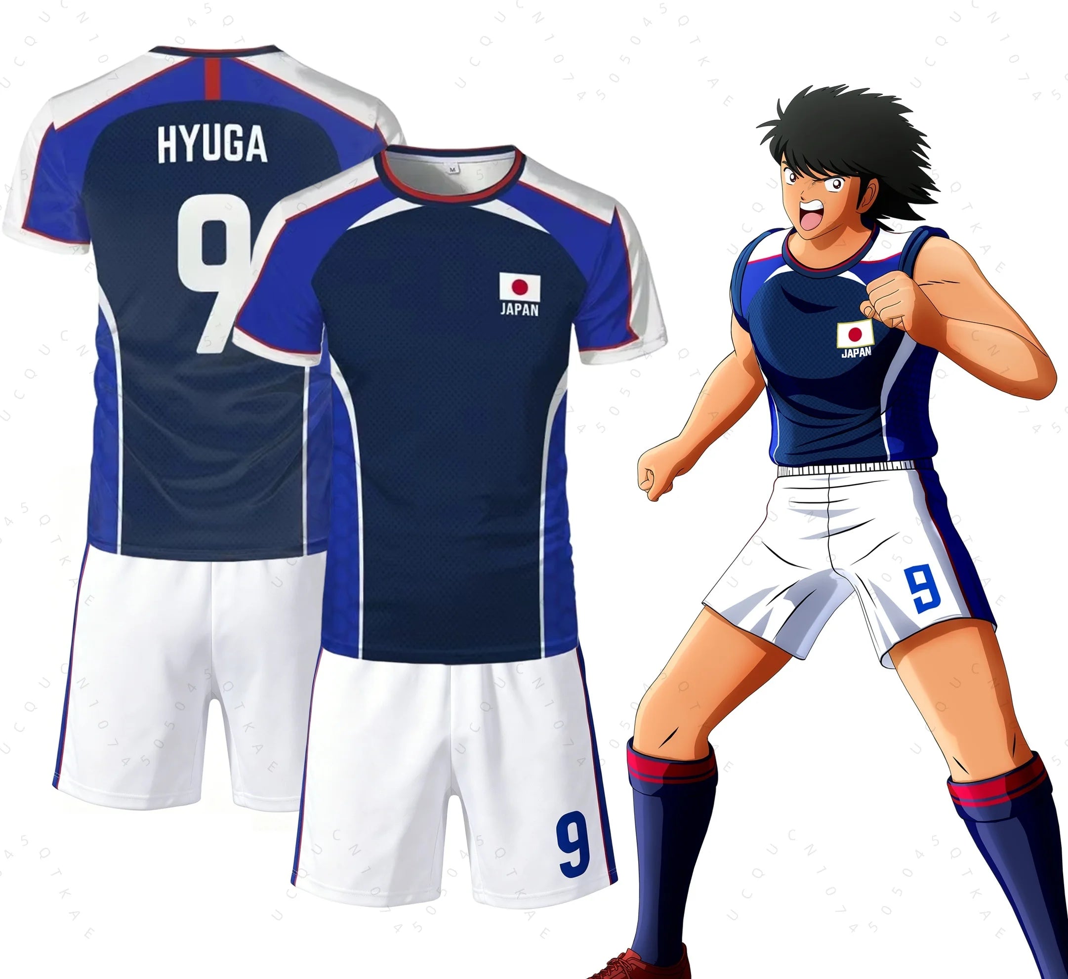 Piece Outfit Children Tracksuit Captain Tsubasa Football No.10 Print T Shirts Can Choose T-Shirts Or Shorts Kids Adult Clothes
