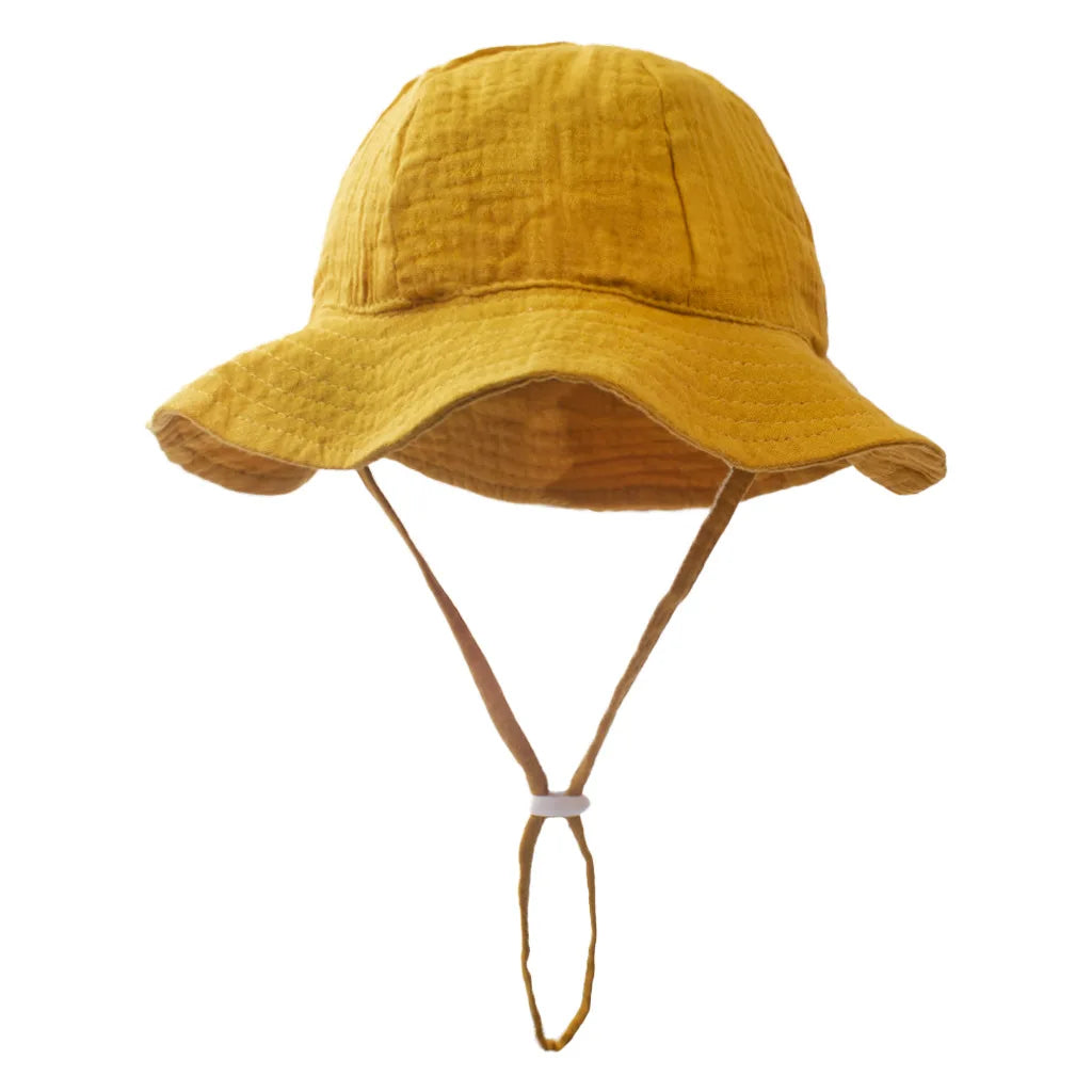 Baby Cotton Bucket Hats New Children Sunscreen Outdoor Caps Boys Girls Print Panama Hat Unisex Beach Fishing Hat For 3-12 Months